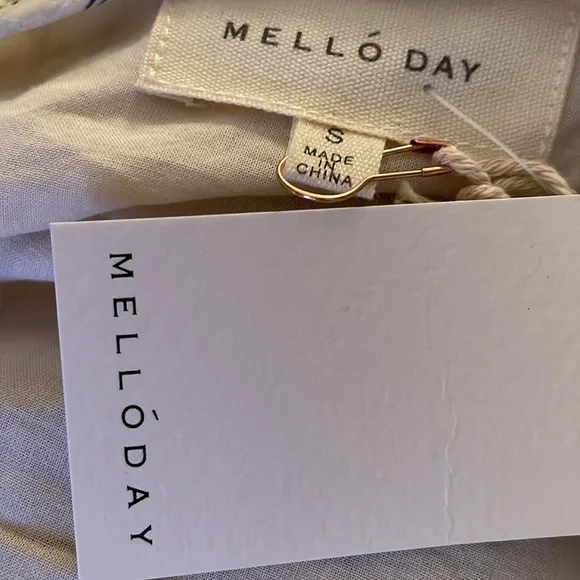 Melloday beige black plaid layered dress size S new with tag - Picture 14 of 16